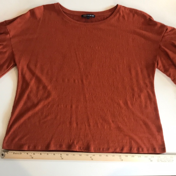 Cable & Gauge XL Burnt Orange Bell Sleeve Shirt - Picture 9 of 11